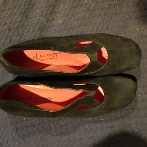 Leather and suede casual shoes, black, pasole rouge